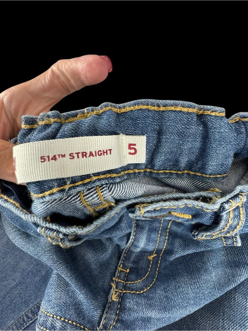 Levi's Kids Dark Blue Straight-Leg Denim Jeans adjustable waist